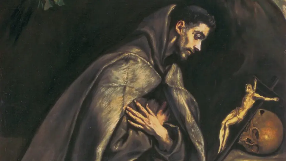 São Francisco de Assis, em detalhe de pintura de El Greco.