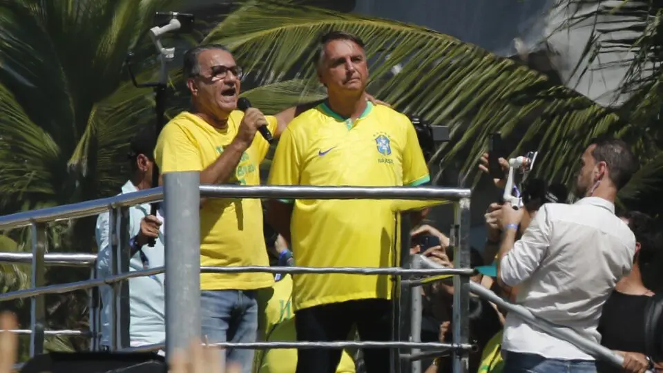 Silas Malafaia e Jair Bolsonaro em manifestação.