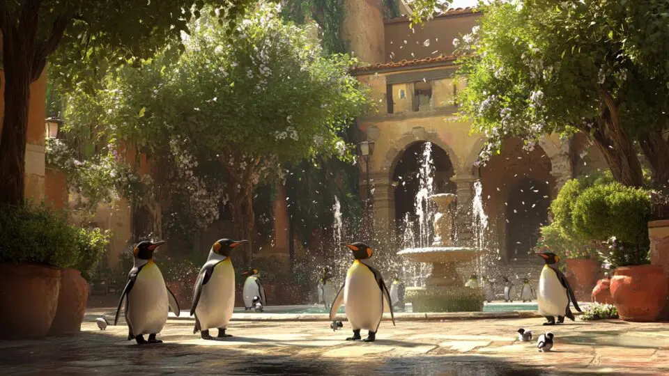 pinguins na praça