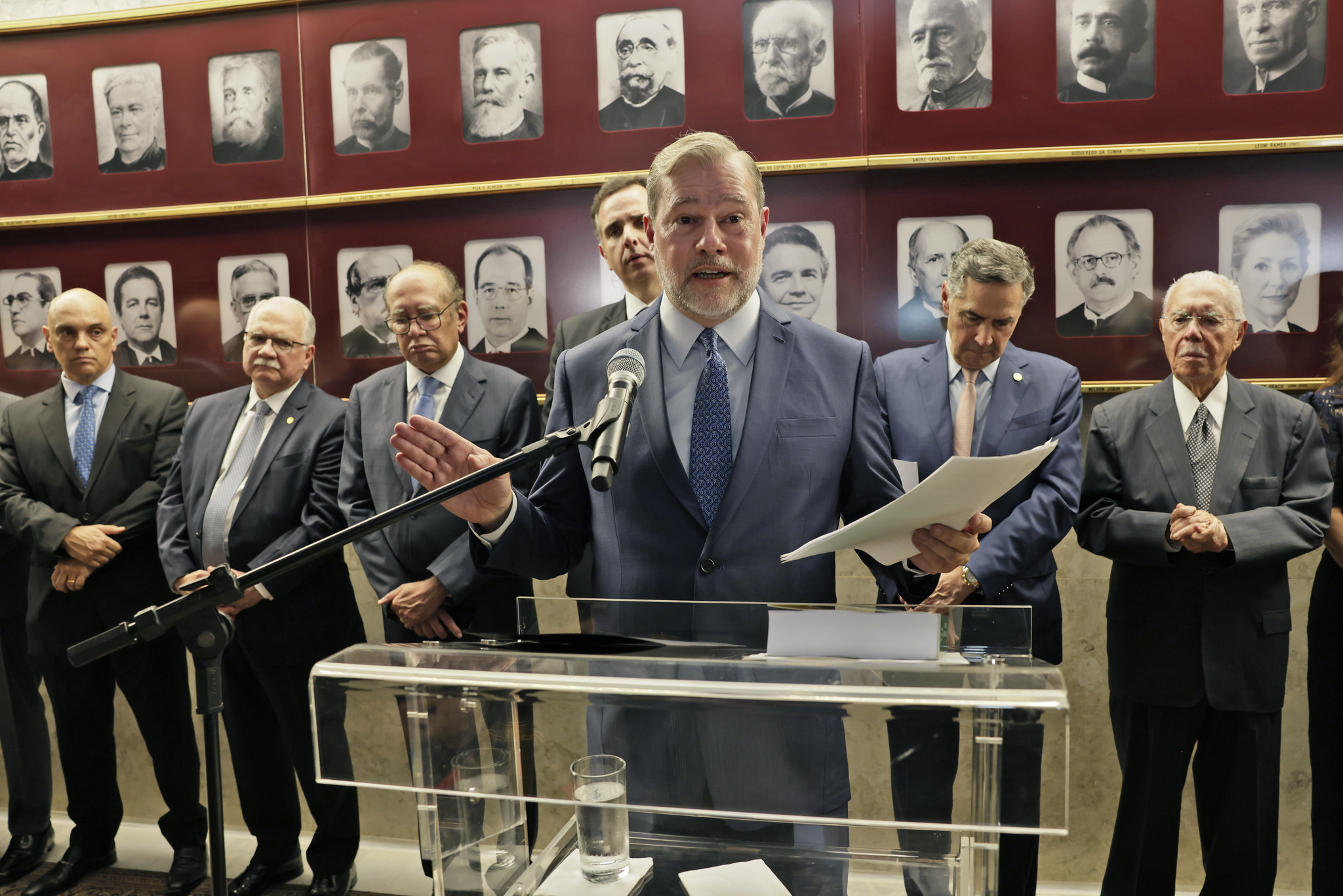 O ministro do STF, Dias Toffoli, durante cerimônia de lançamento do livro, na quarta-feira (23)