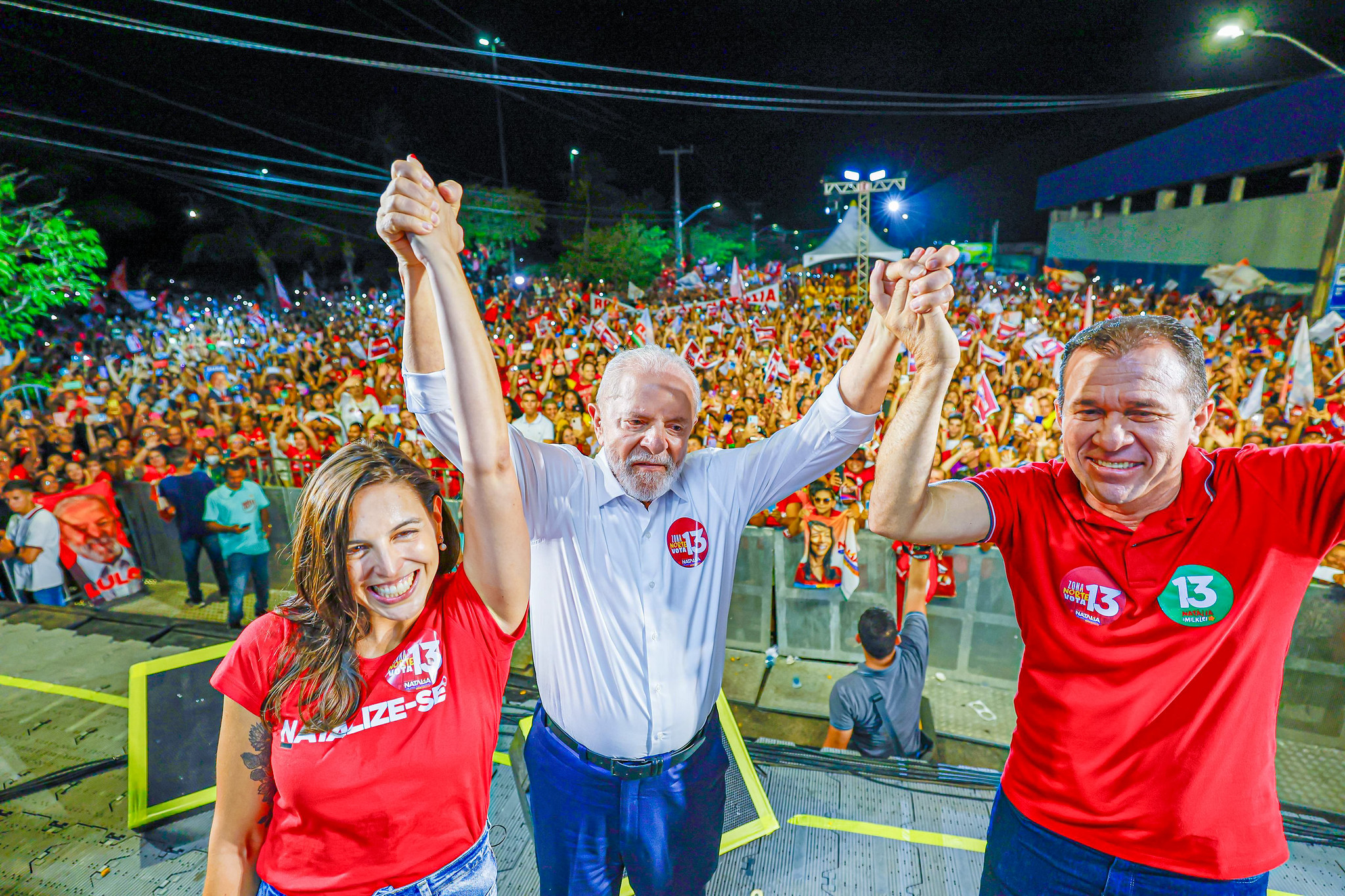 Lula participa de comícios em Natal (foto) e em Fortaleza nas capitais em disputa.