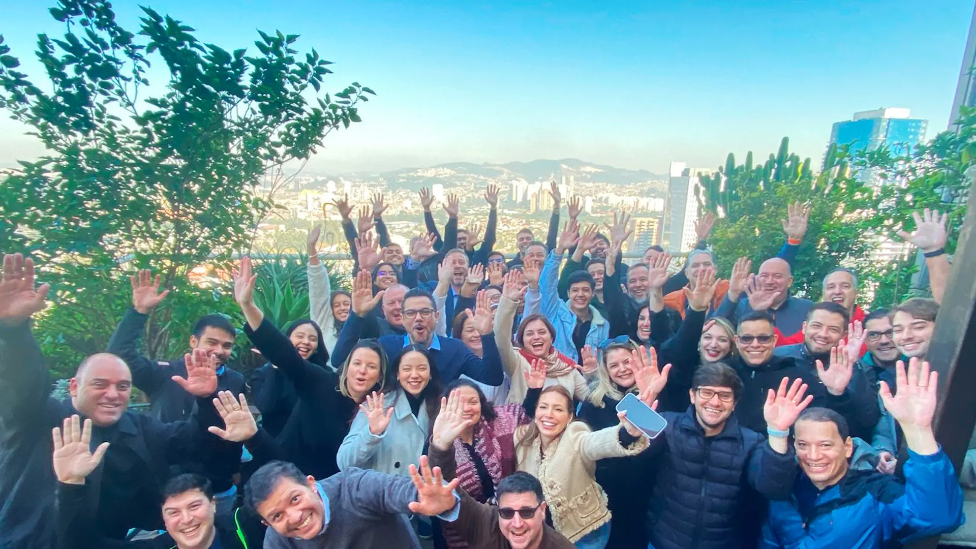 Parte da equipe da unidade de negócios da Cask Brasil