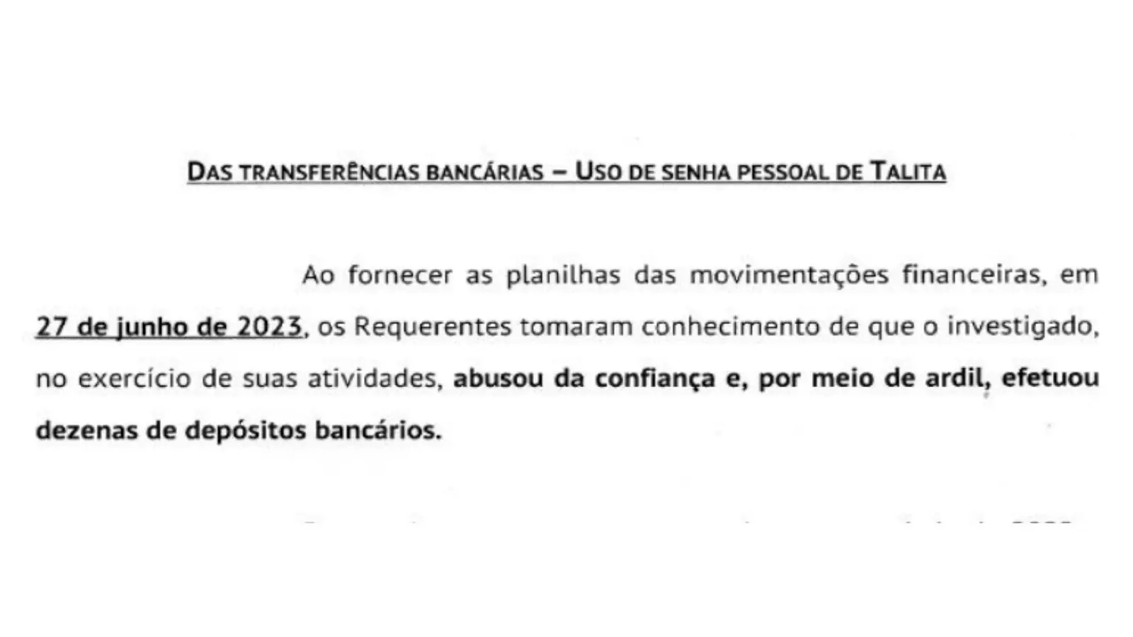 Relato apresentado pelo ISPIS no inquérito: "ardil"