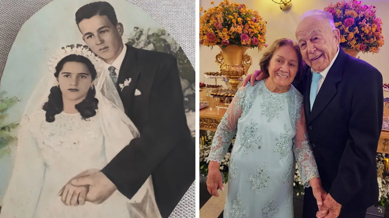 Maria Madalena Tragante e Leonildo Tragante se casaram em outubro de 1949 por escolha de seus pais; eles comemoraram Bodas de Brilhante no último final de semana