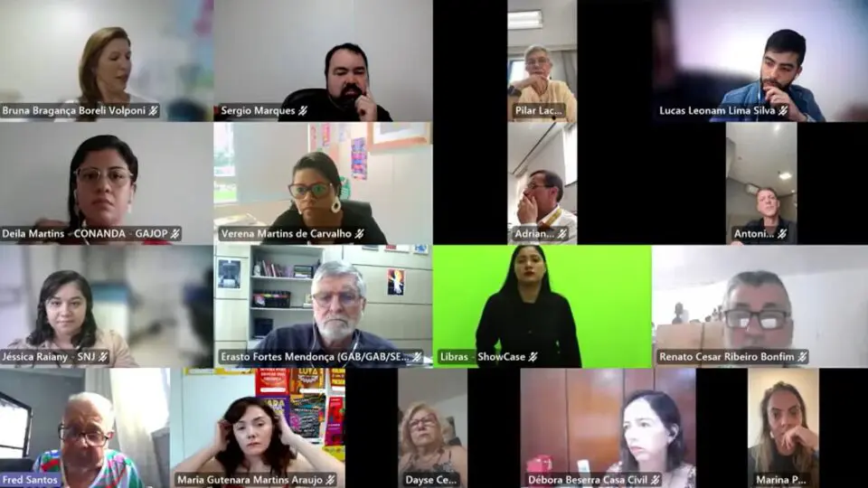 Imagem da reunião online do Conanda, realizada nessa segunda-feira (2)