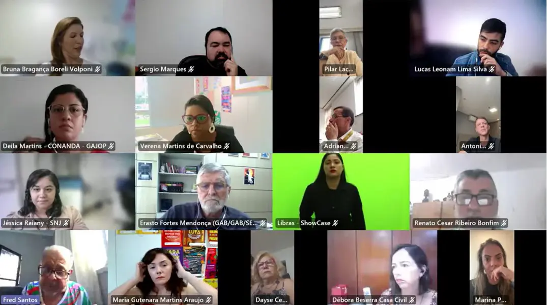 Imagem da reunião online do Conanda, realizada nessa segunda-feira (2)