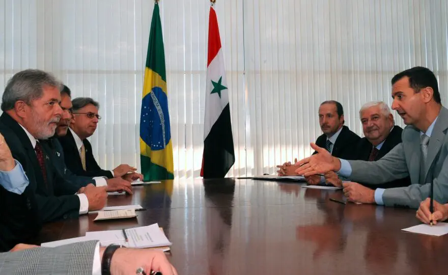 Lula e Bashar al-Assad no Itamaraty, em 2010: ditador sírio já era acusado de crimes contra a humanidade.
