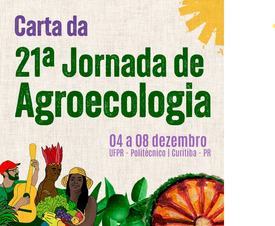cartaz de divulgação da carta da 21a jornada de agroecologia