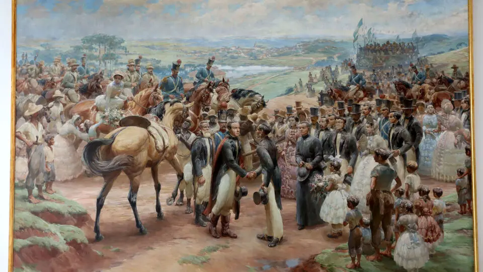 Uma das 500 obras de arte que estão no acervo do Palácio Iguaçu é o quadro "Chegada do conselheiro Zacarias" de Arthur Nísio.