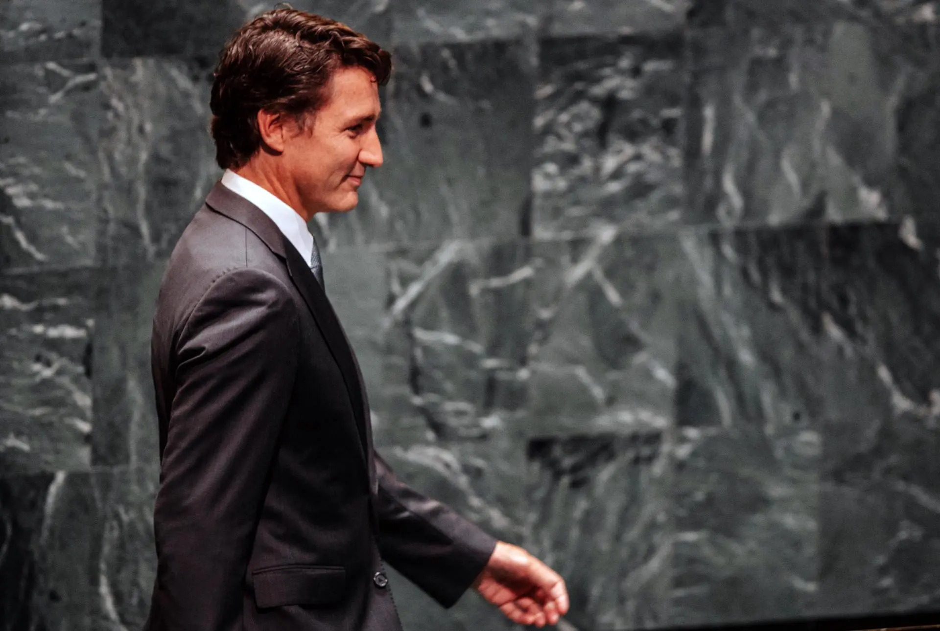 Primeiro-ministro do Canadá, Justin Trudeau, na Assembleia Geral das Nações Unidas, em 22 de setembro de 2024.