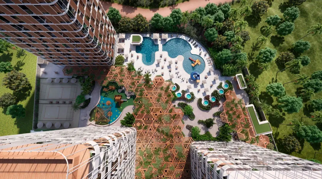 Painéis móveis poderão ser ajustados pelos hóspedes para permitir mais incidência de luz solar durante o inverno e projeção de sombra no verão.