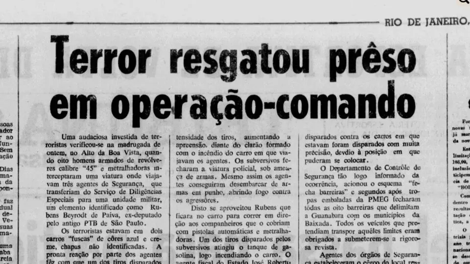 Tribuna da Imprensa noticiou versão dos militares para sumiço de Rubens Paiva.