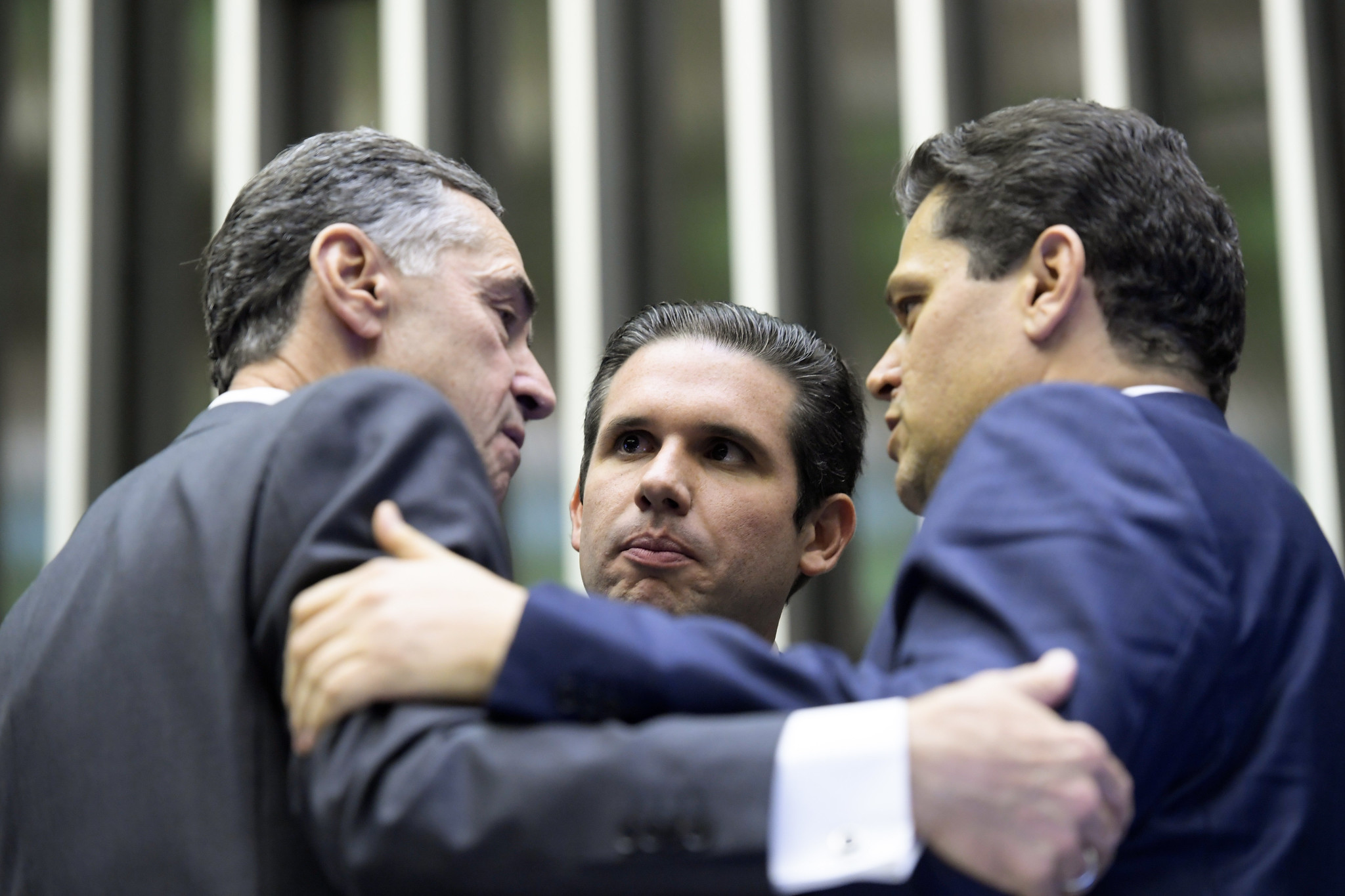 O presidente do STF, ministro Luís Roberto Barroso; o presidente da Câmara, Hugo Motta; e o presidente do Senado, Davi Alcolumbre.