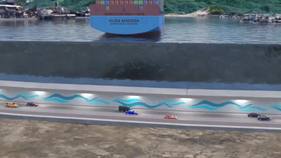 Projeção do túnel Santos-Guarujá