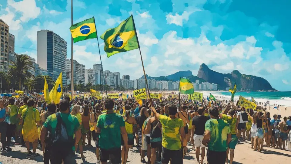Manifestação em Copacabana