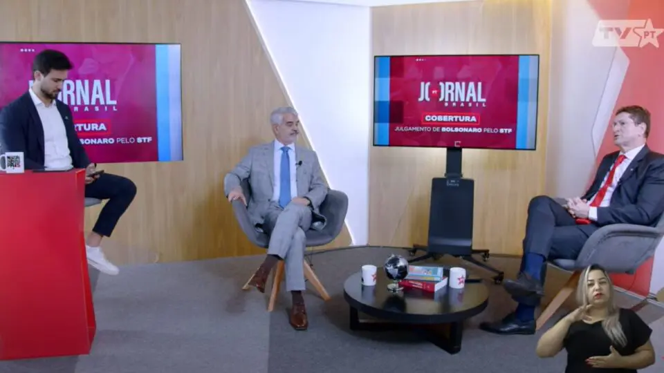 Senador Humberto Costa e deputado Jilmar Tatto participam de transmissão de julgamento de Bolsonaro na TV PT.