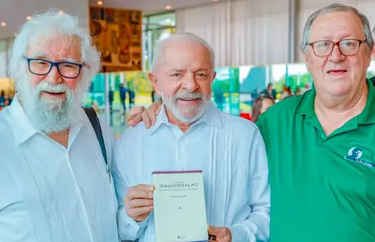 Frei Sérgio com Lula e Leonardo Boff, principal expoente da Teologia da Libertação.