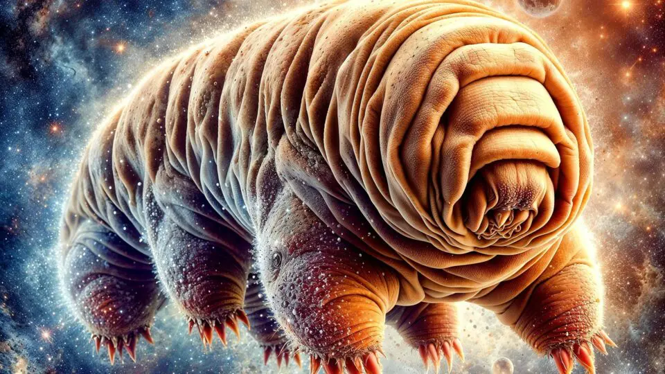 Representação fiel do tardígrado feita por inteligência artificial: resistência a ambientes extremos, como o vácuo do espaço, pode fazer o minúsculo animal se tornar um aliado dos pacientes com câncer contra os efeitos da radioterapia
