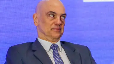 Alexandre de Moraes durante participação e, seminário sobre a regulamentação das redes sociais, em agosto de 2024: longa entrevista à New Yorker.