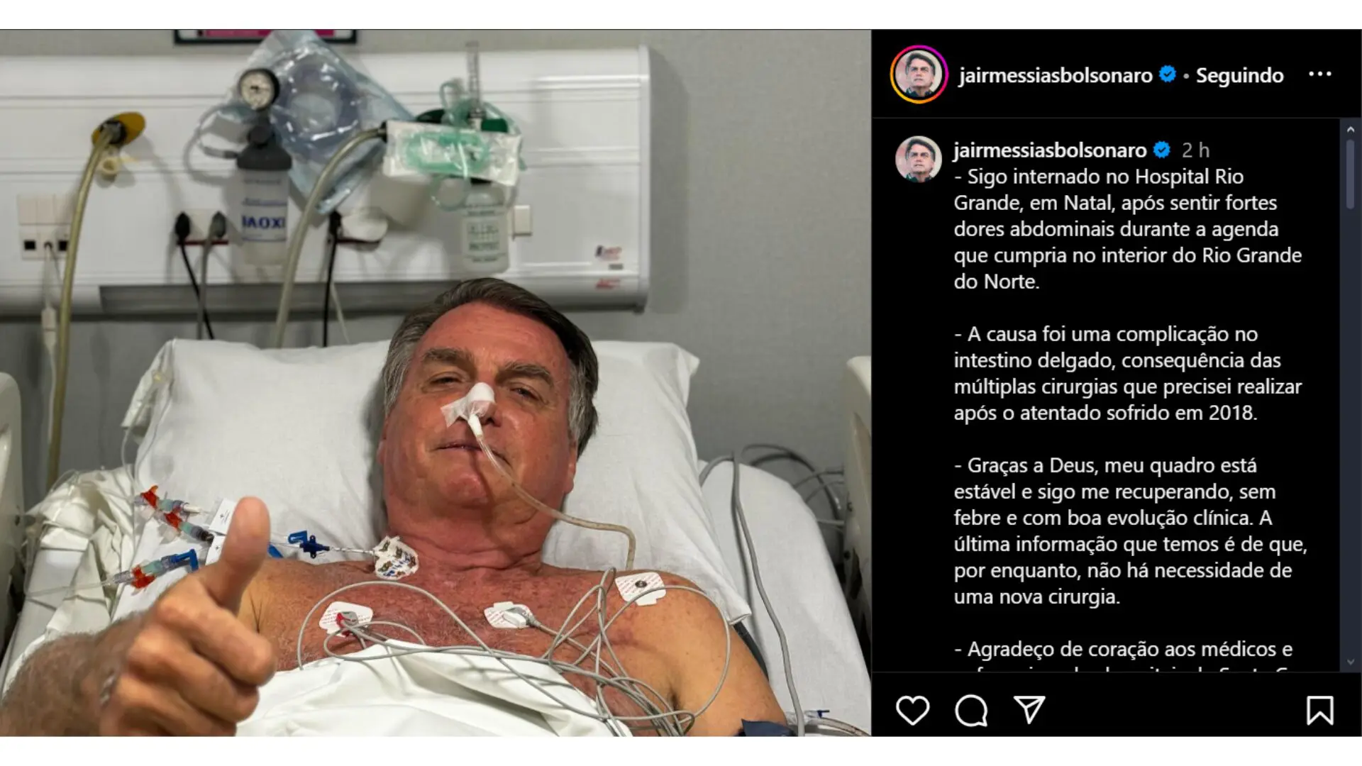 bolsonaro, hospital, internação, dores