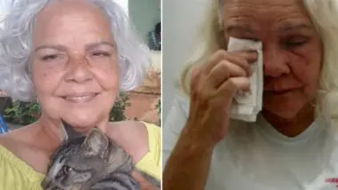 Adalgiza Maria Dourado antes de ser presa e após as crises mentais no cárcere