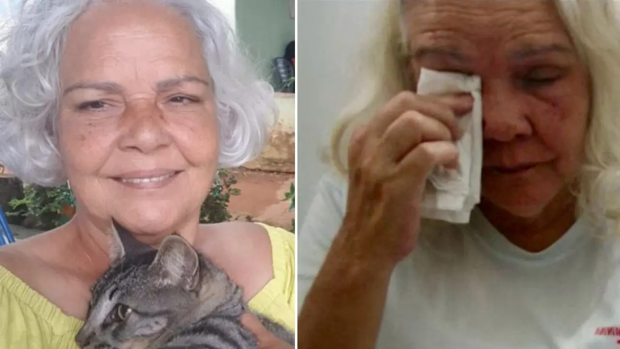 Adalgiza Maria Dourado antes de ser presa e após as crises mentais no cárcere