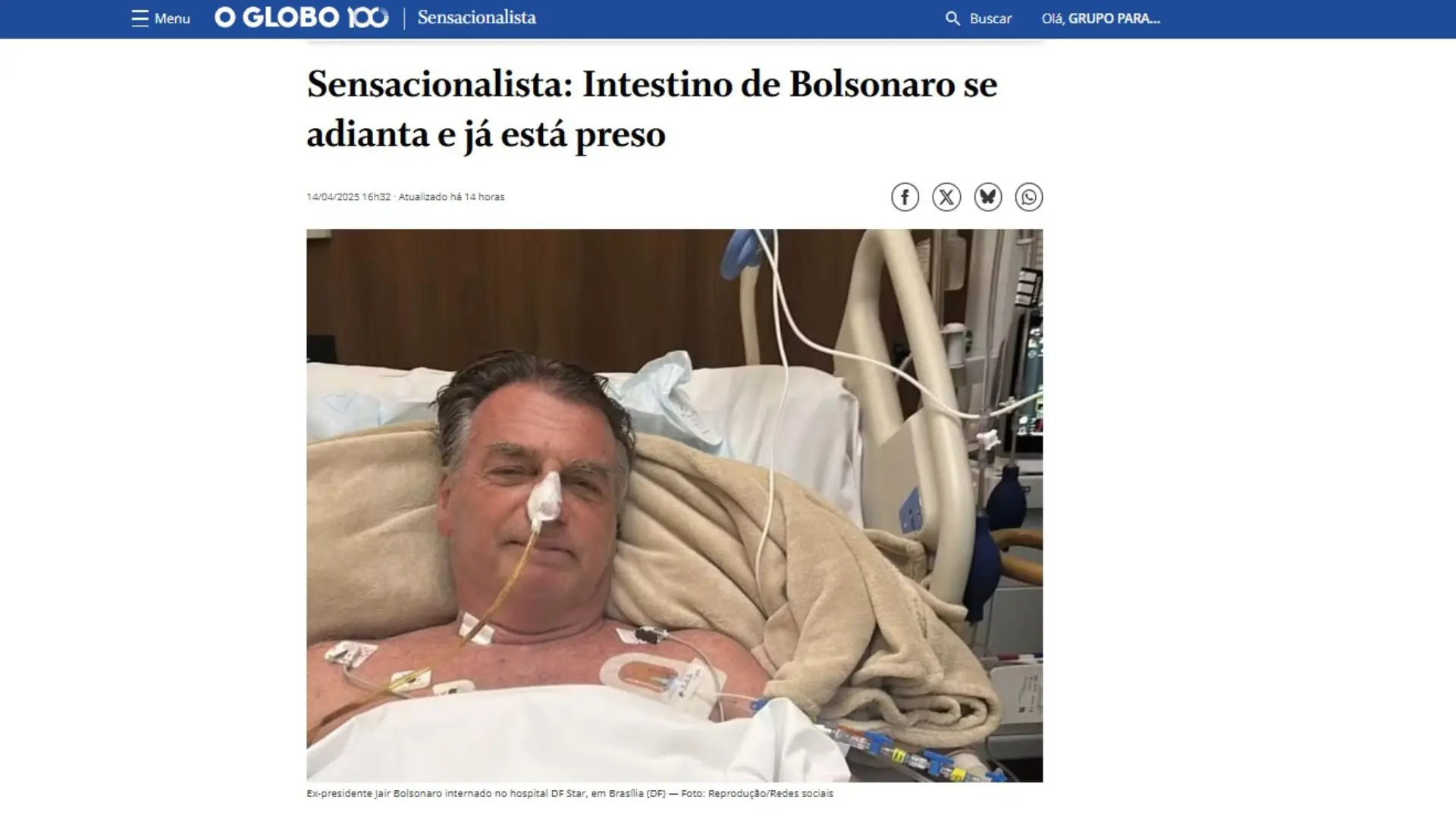 BOLSONARO PIADA GLOBO