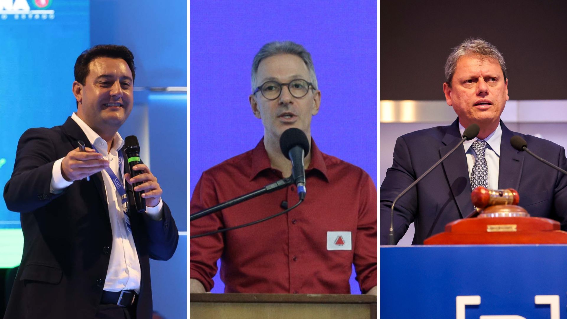 Ratinho Jr., Zema e Tarcísio defendem resultados na economia estadual.