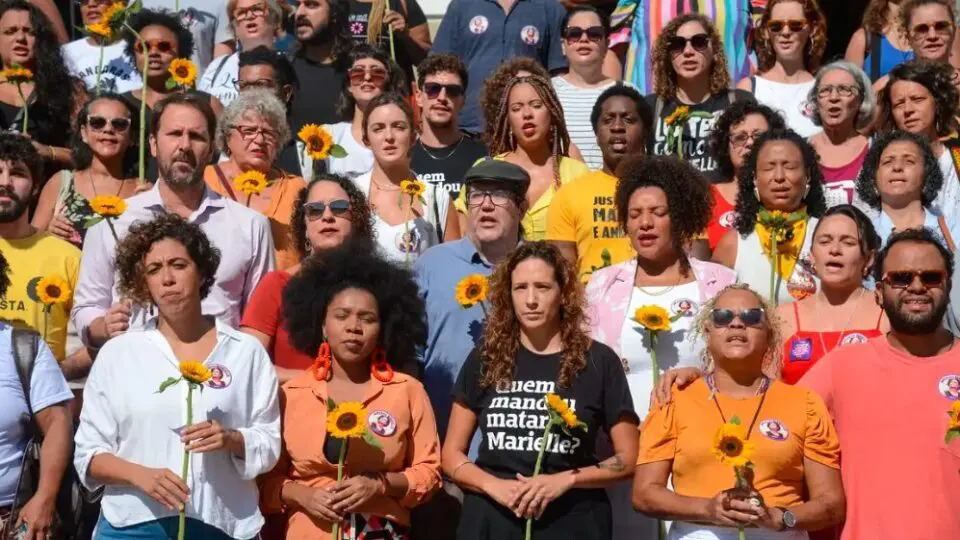 Ato no Rio de Janeiro, em 2024, para pedir justiça por Marielle: uma causa hoje esquecida.