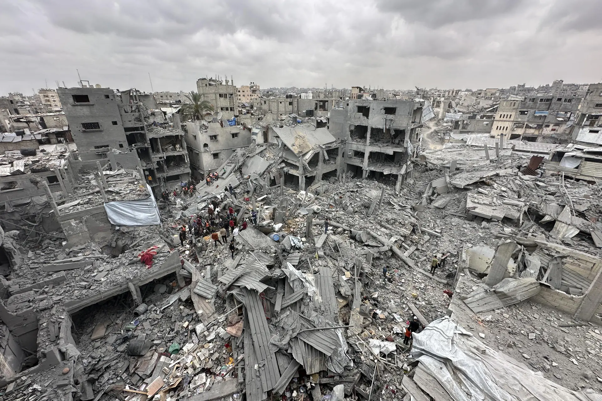 Imagem do norte de Gaza na segunda semana de abril de 2025