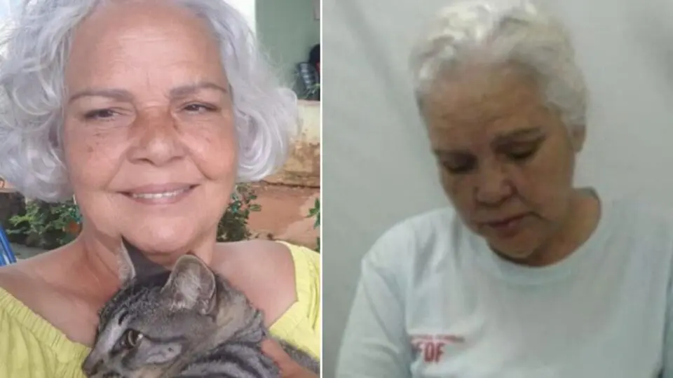 Adalgiza Maria Dourado antes de ser presa e após as crises mentais no cárcere
