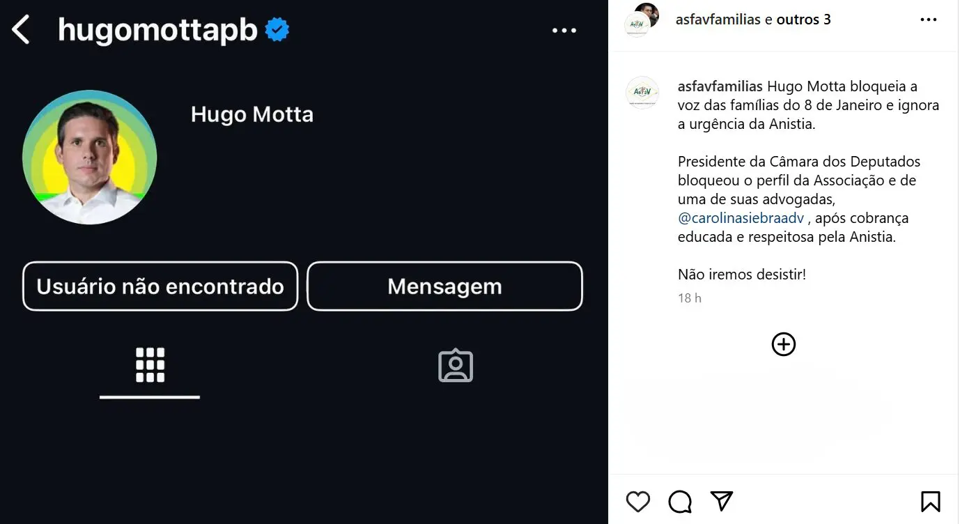 Associação do 8/1 é bloqueada por Motta após cobrar anistia