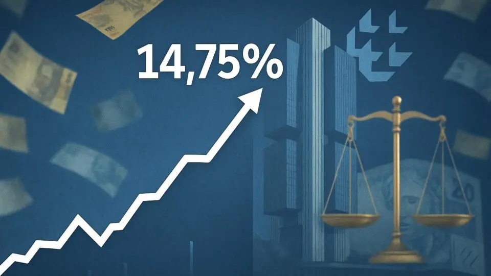 Copom eleva taxa de juros para 14,75% ao ano