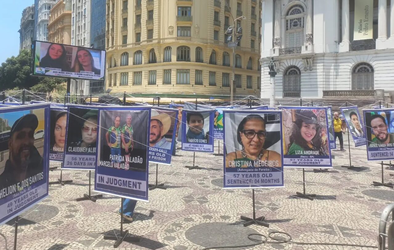 Na imagem, a exposição Expo Freedom, com fotos de presos do 8/1