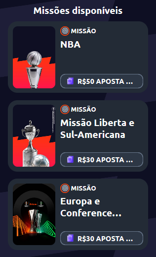 Oferta de Missões Betano na Betano
