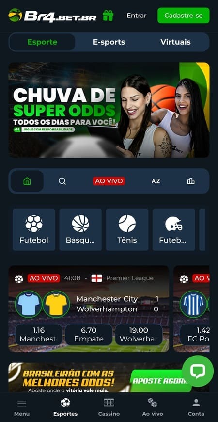 Página inicial da BR4Bet