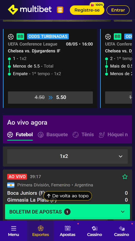 Página inicial da MultiBet