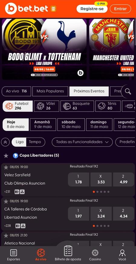 Página inicial da Bet.Bet