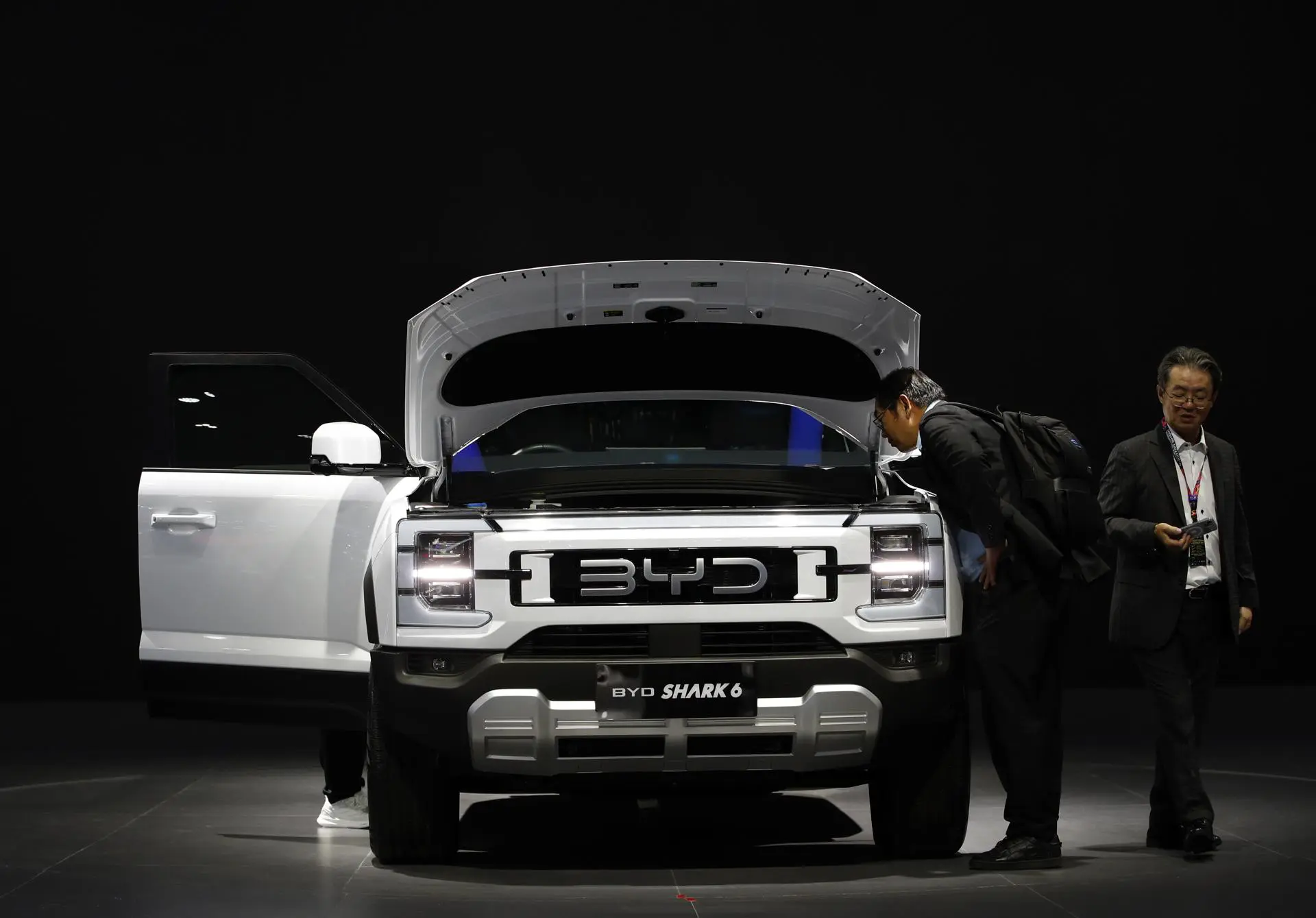 Veículo elétrico chinês, o BYD Shark 6, é exibido na 46ª edição do Salão Internacional do Automóvel de Bangkok 2025, em Nonthaburi, nos arredores de Bangkok, Tailândia, em 24 de março de 2025