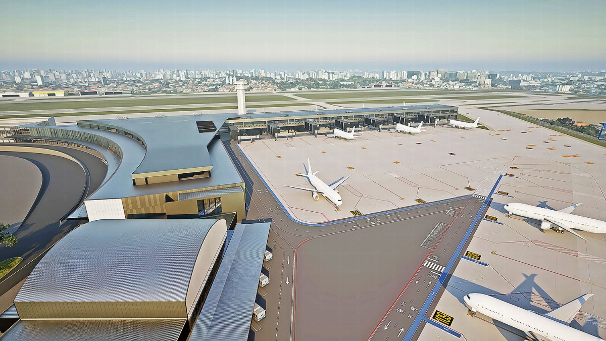 Novo terminal do aeroporto de Congonhas terá mais de 100 mil metros quadrados.