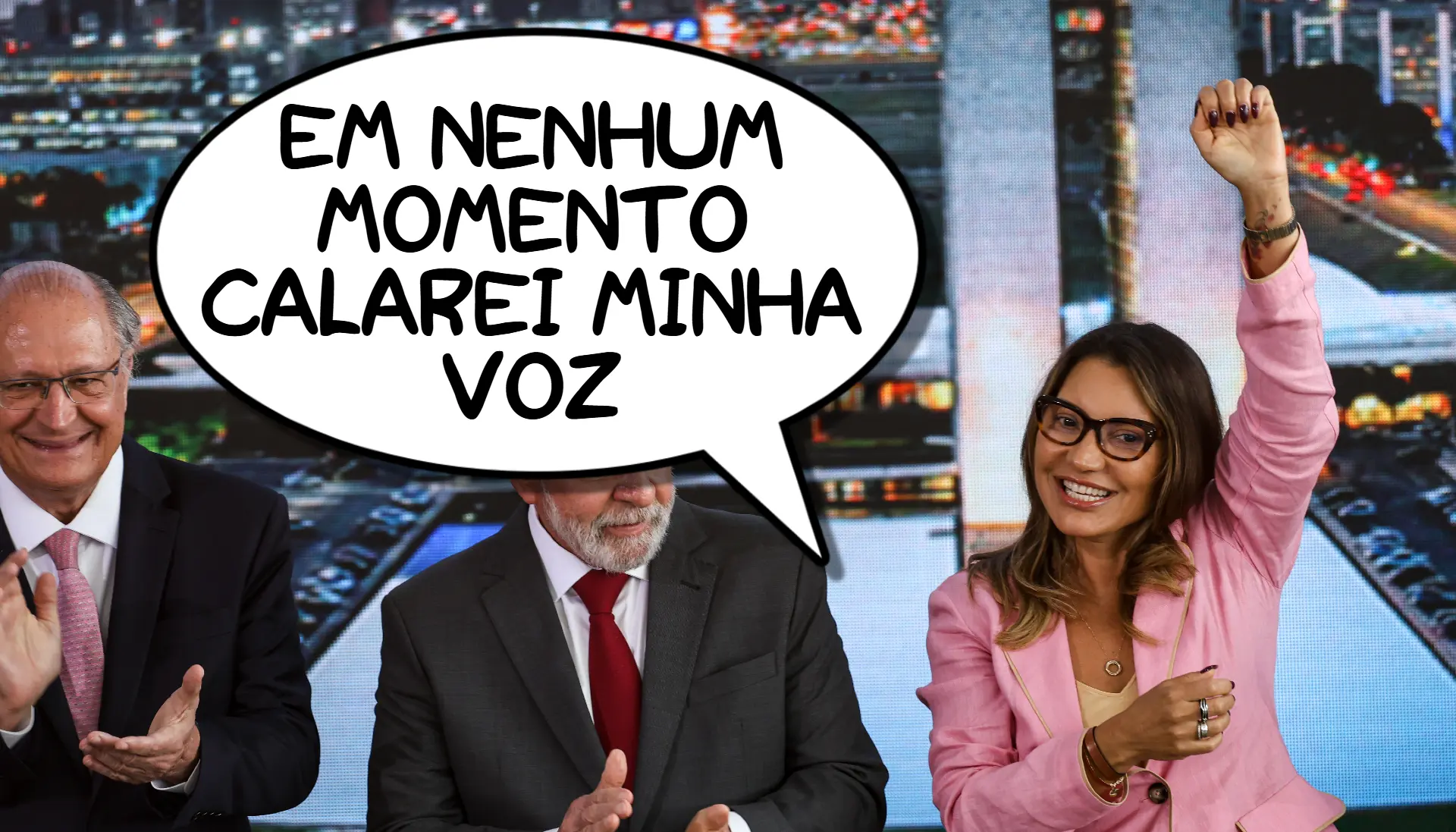 "Em nenhum momento eu calarei a minha voz. Não há protocolo que me faça calar", Janja Lula da Silva