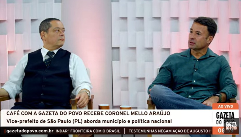 O vice-prefeito de São Paulo, Mello Araújo (PL), participou do Café com a Gazeta do Povo (27).