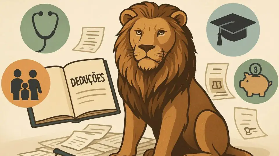 Ilustração do Leão da Receita Federal.