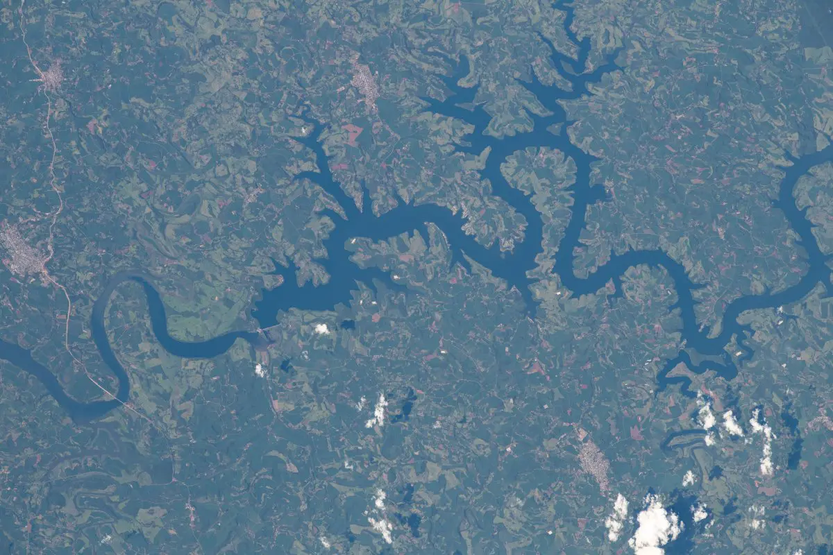 Paraná Setor Espacial: Vista do Rio Iguaçu, a partir do espaço.