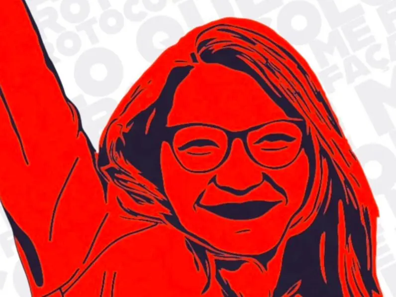 Detalhe do material da campanha #EstouComJanja: tentativa de transformar a primeira-dama num símbolo de resistência.