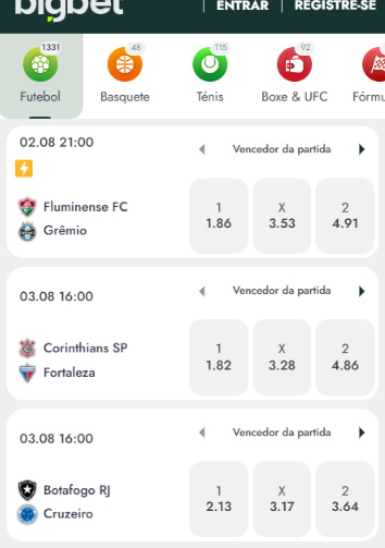 oferta de big odds na Bigbet