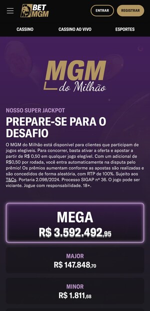 Exemplo de porque a BetMGM é uma das melhores plataformas de 1 real