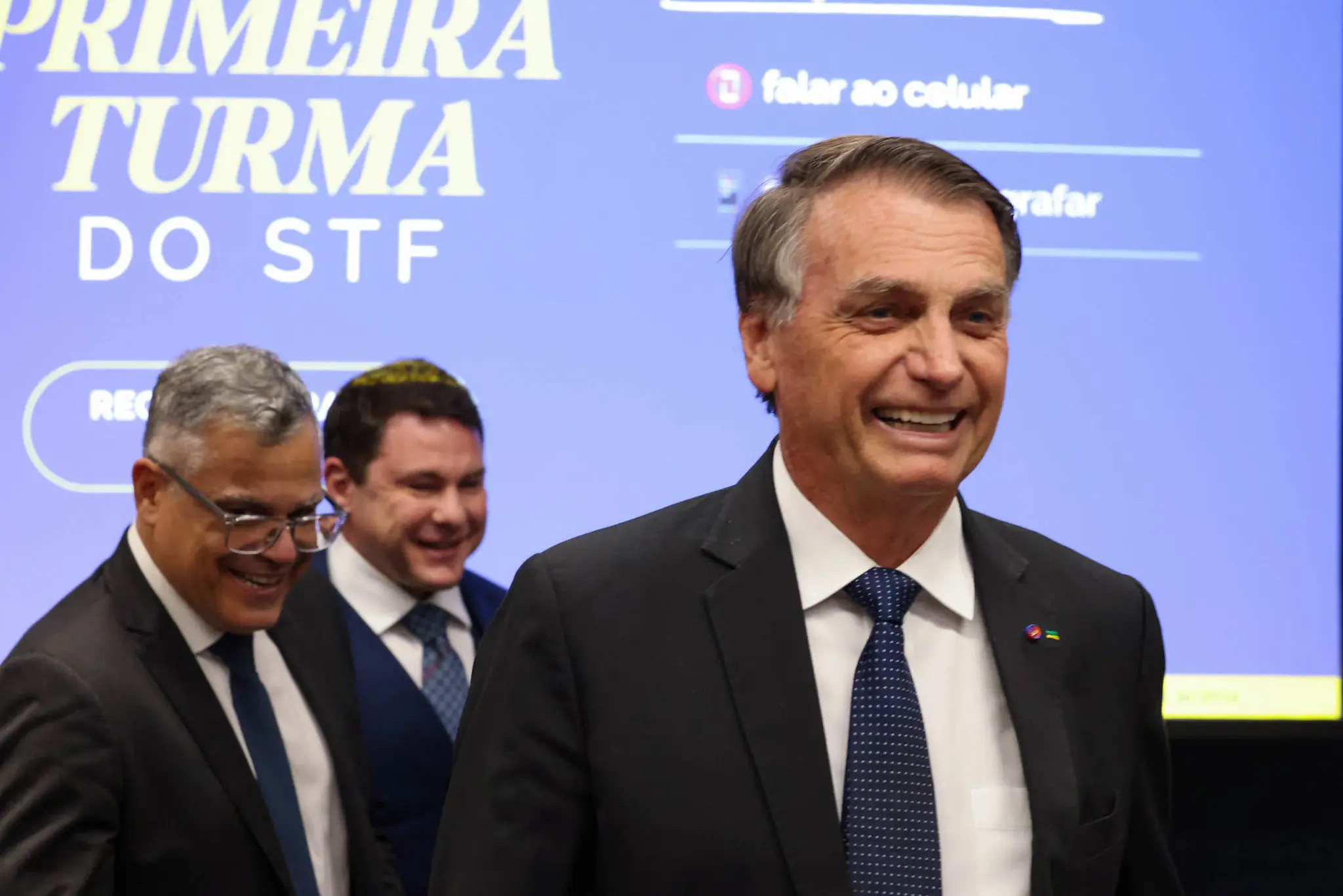 Ex-presidente Jair Bolsonaro durante interrogatório na Primeira Turma do STF