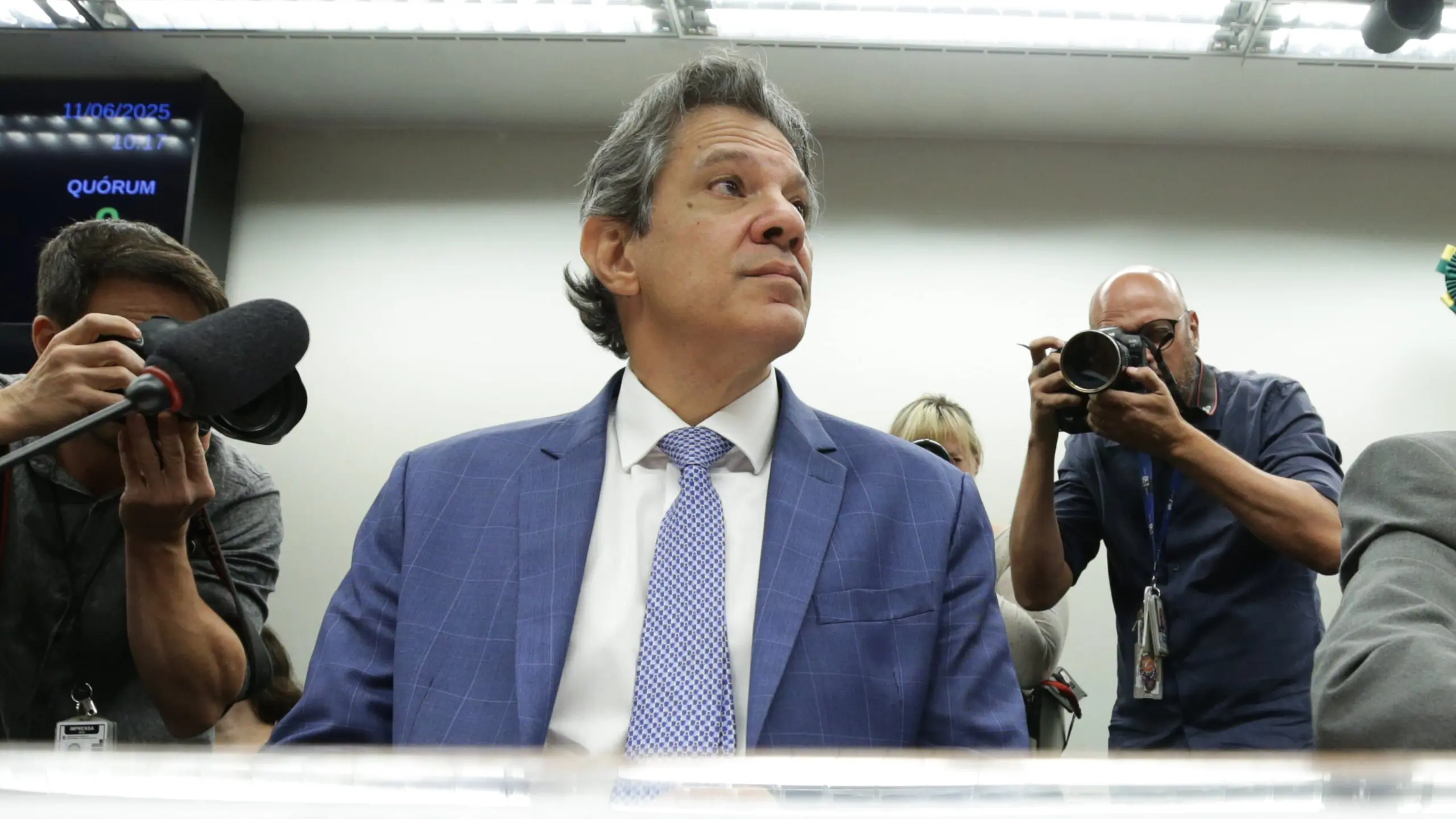 Ministro Fernando Haddad durante audiência pública na Câmara para debater mudanças no IR e outras medidas do governo
