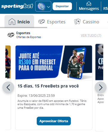 Oferta de freebets na Sportingbet